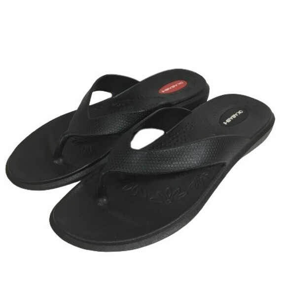 Okabashi Women's Size M/L Black Flip Flops Thongs Sandals Beach Slip On Made USA - Picture 6 of 10